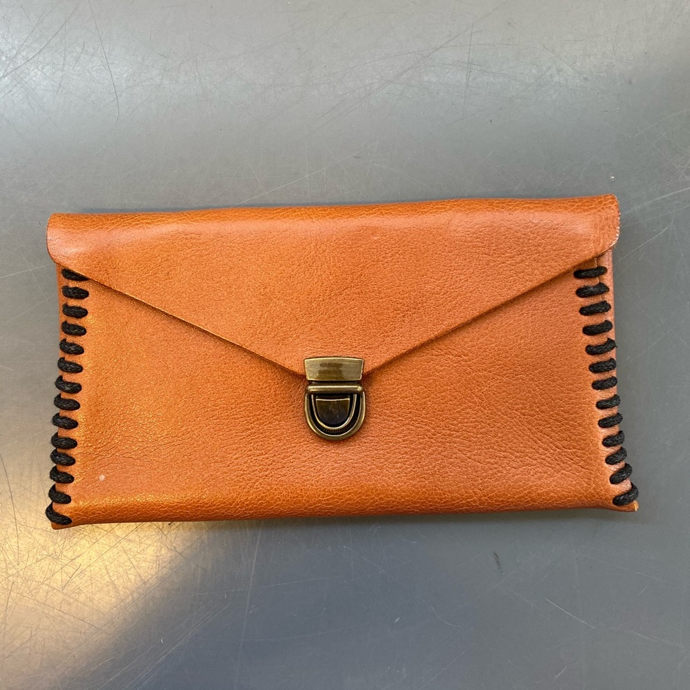 Genuine leather cognac wallet